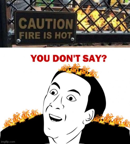I touched fire | image tagged in memes,you don't say | made w/ Imgflip meme maker