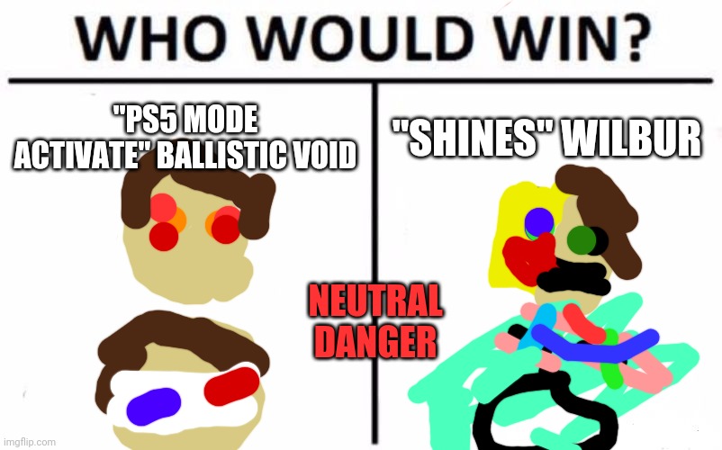 Voided Rhythm Mod concept vs Above The Spirits Mod concept | "PS5 MODE ACTIVATE" BALLISTIC VOID; "SHINES" WILBUR; NEUTRAL




DANGER | image tagged in memes,who would win | made w/ Imgflip meme maker
