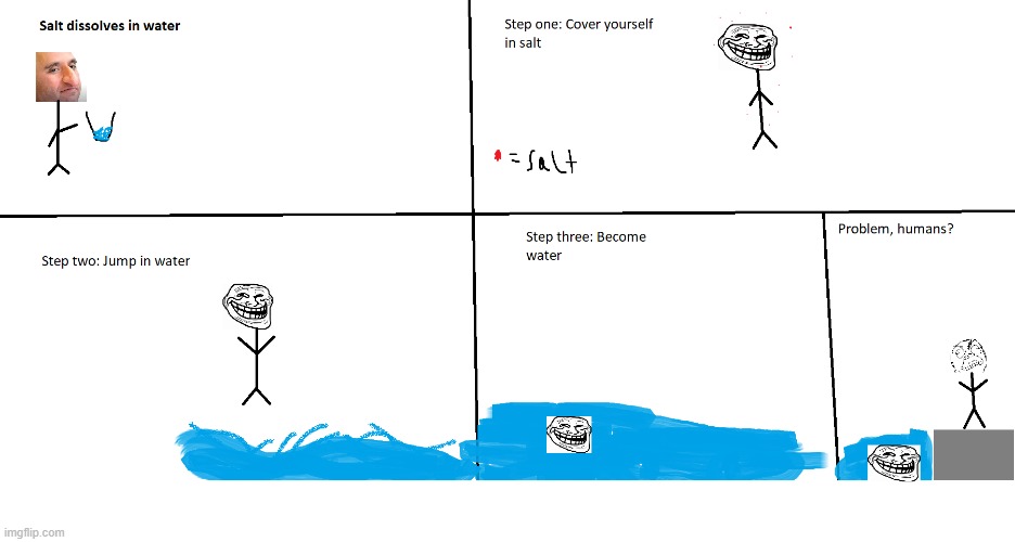 How to become water | image tagged in memes,troll,trollface,troll face | made w/ Imgflip meme maker