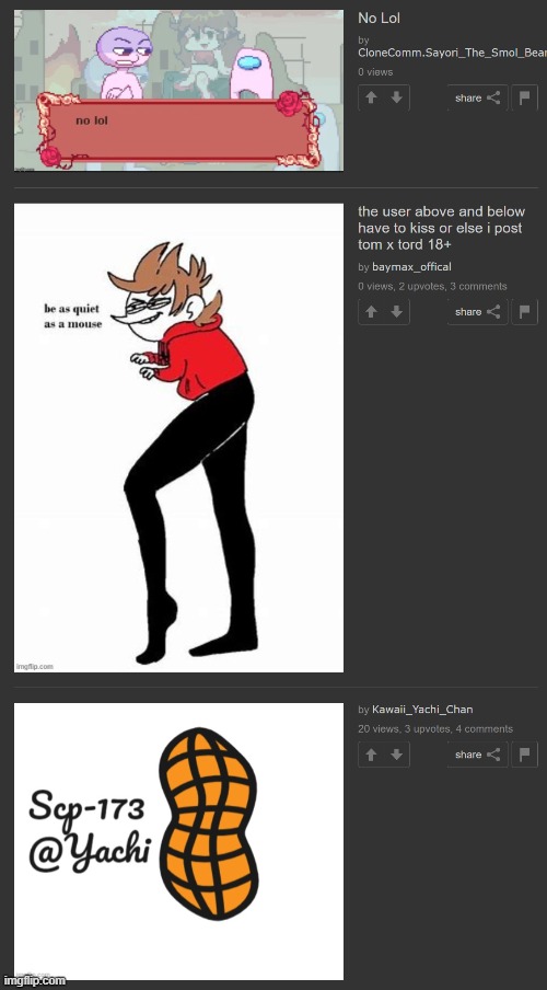 K I S S OR TOM X TORD, AND OTHER CURSED SHIPS 18+ | made w/ Imgflip meme maker