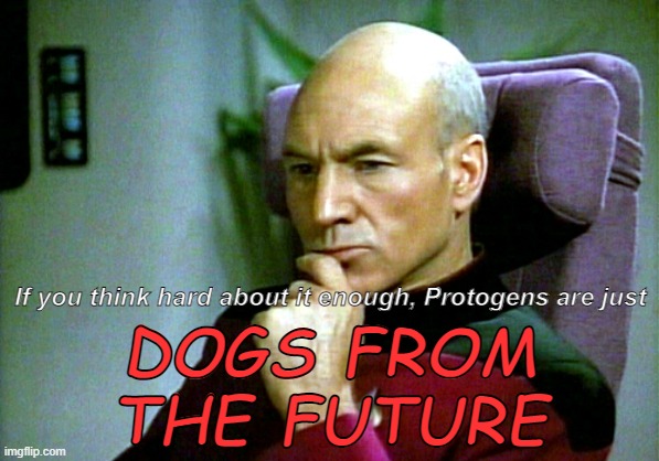 This is big brain | If you think hard about it enough, Protogens are just; DOGS FROM
THE FUTURE | image tagged in thinking hard | made w/ Imgflip meme maker