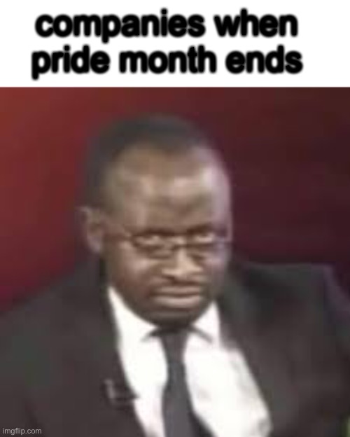 companies when pride month ends | image tagged in memes | made w/ Imgflip meme maker