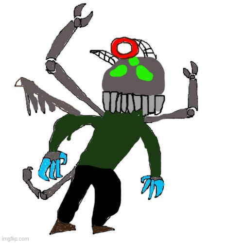 Carlos, Phase 4 (Yes, only the bones where his fingers would be are cyan colored. Also hes not a robot, thats just his skeleton) | made w/ Imgflip meme maker