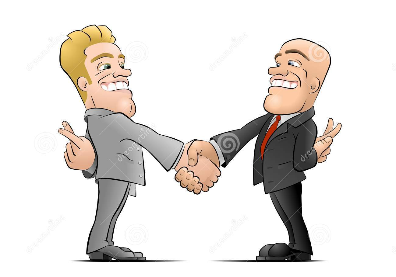 High Quality Men Shake Hands With Fingers Crossed Blank Meme Template