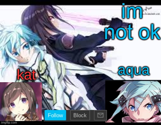 fem kirito | im not ok | image tagged in fem kirito | made w/ Imgflip meme maker
