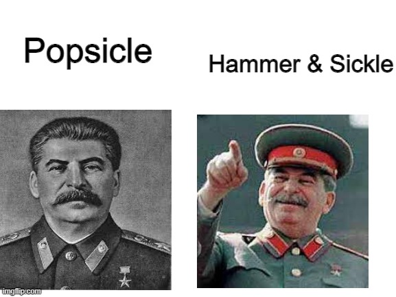 communist manifesto | Hammer & Sickle; Popsicle | image tagged in blank white template | made w/ Imgflip meme maker