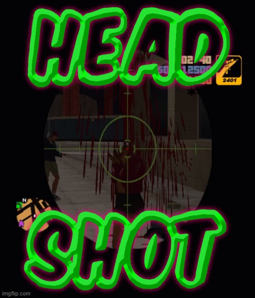 On Point | image tagged in headshot,sniper elite headshot,gta,guns,pwned | made w/ Imgflip meme maker