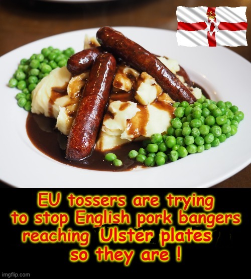 Ulster Sausage War ! | Ulster plates     
so they are ! | image tagged in crossfire europe | made w/ Imgflip meme maker