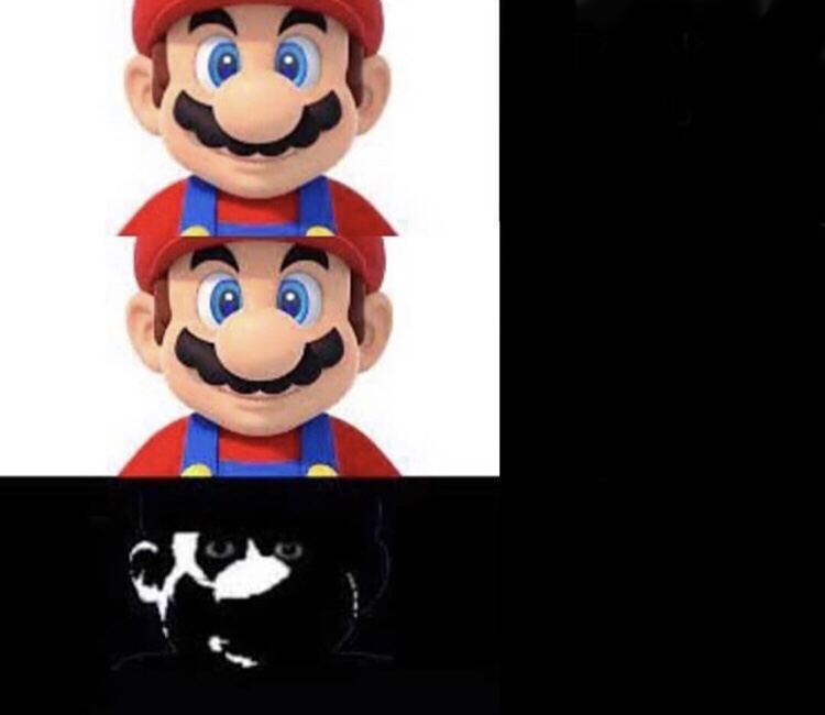 Mario dark three panel Blank Meme Template