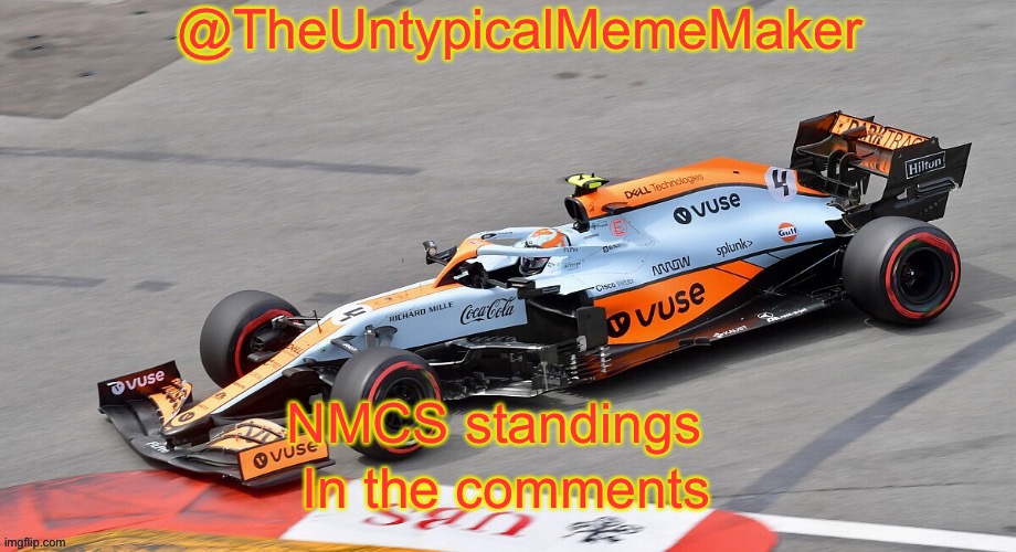 Check the comments | NMCS standings; In the comments | image tagged in theuntypicalmememaker announcement template,nmcs,memes,nascar | made w/ Imgflip meme maker