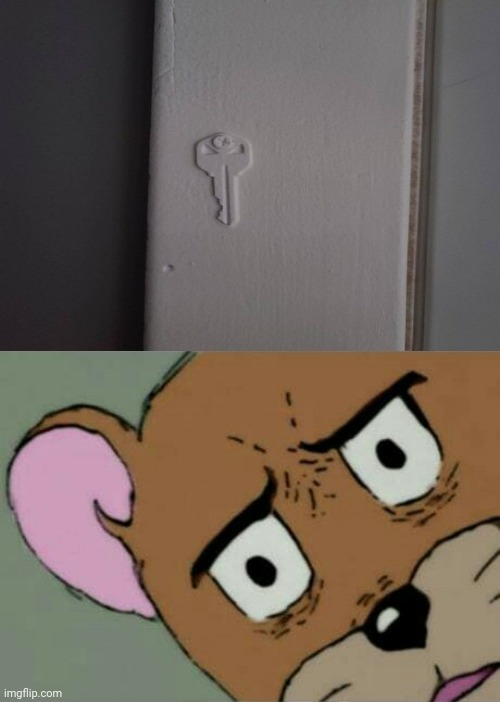 Poor key | image tagged in unsettled jerry,design fails,you had one job,memes,meme,key | made w/ Imgflip meme maker