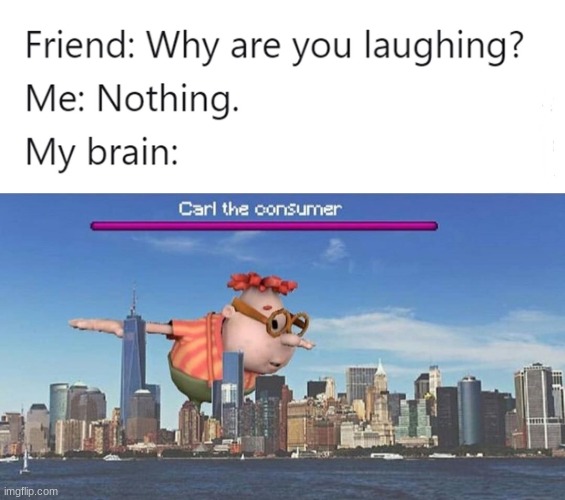 image tagged in why are you laughing,carl wheezer | made w/ Imgflip meme maker