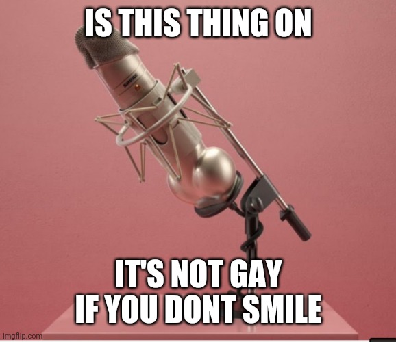 IS THIS THING ON; IT'S NOT GAY IF YOU DONT SMILE | image tagged in magic mic | made w/ Imgflip meme maker