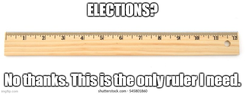 Who needs a ruler? | ELECTIONS? No thanks. This is the only ruler I need. | image tagged in libertarian,anarchism,voting,ruler | made w/ Imgflip meme maker