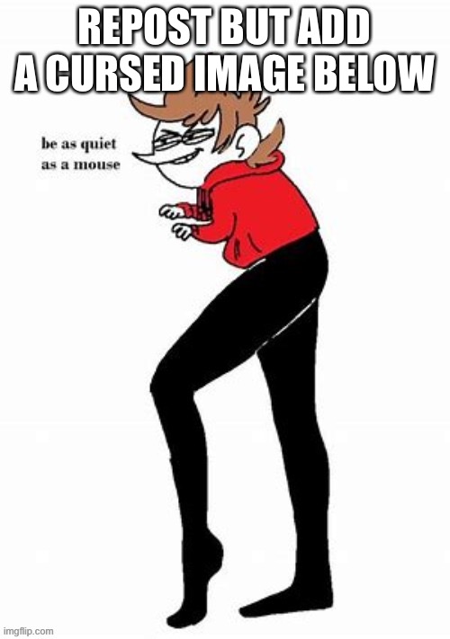 tord be quiet as a mouse | REPOST BUT ADD A CURSED IMAGE BELOW | image tagged in tord be quiet as a mouse | made w/ Imgflip meme maker