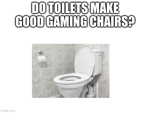 This is a Question for all Mobile Gamers | DO TOILETS MAKE GOOD GAMING CHAIRS? | image tagged in blank white template | made w/ Imgflip meme maker