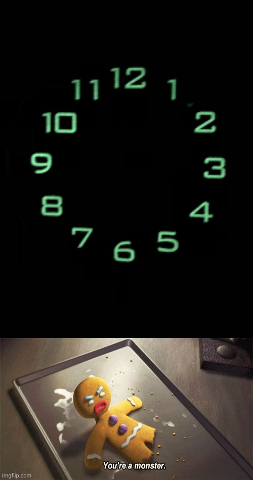 Because The Clock Hands Are Not Glowing In The Dark >:( | image tagged in you're a monster | made w/ Imgflip meme maker