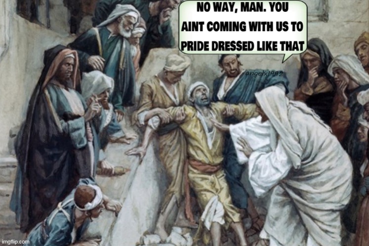 image tagged in jesus,pride,lgbtq,clothes,outfit,jesus christ | made w/ Imgflip meme maker