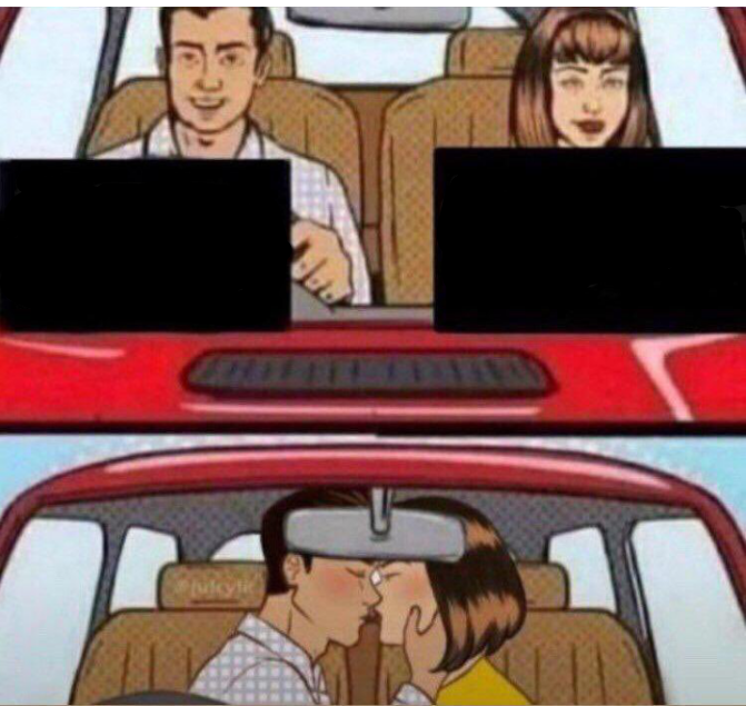 High Quality one man and one women in car Blank Meme Template