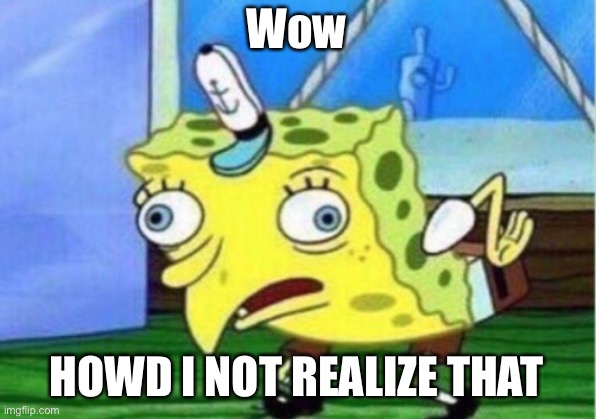 Wow HOWD I NOT REALIZE THAT | image tagged in memes,mocking spongebob | made w/ Imgflip meme maker