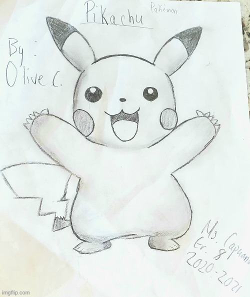 My Pikachu drawing :3 | image tagged in pikachu | made w/ Imgflip meme maker
