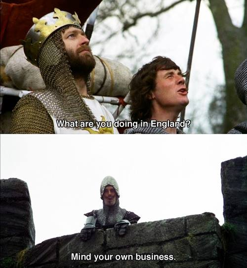 monty python mind your own business Blank Meme Template