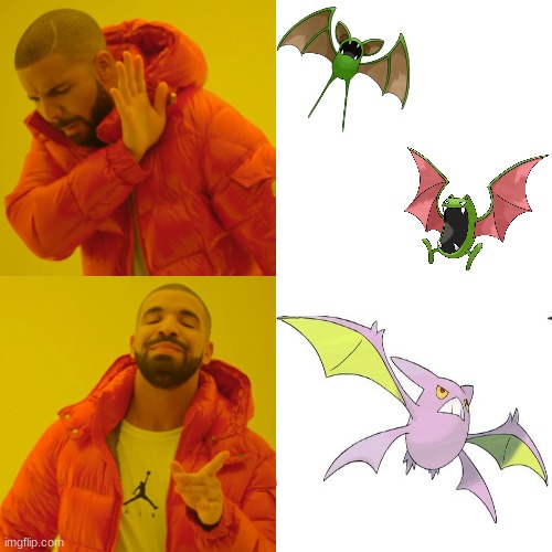 Shiny Crobat is so underrated. | image tagged in memes,drake hotline bling | made w/ Imgflip meme maker