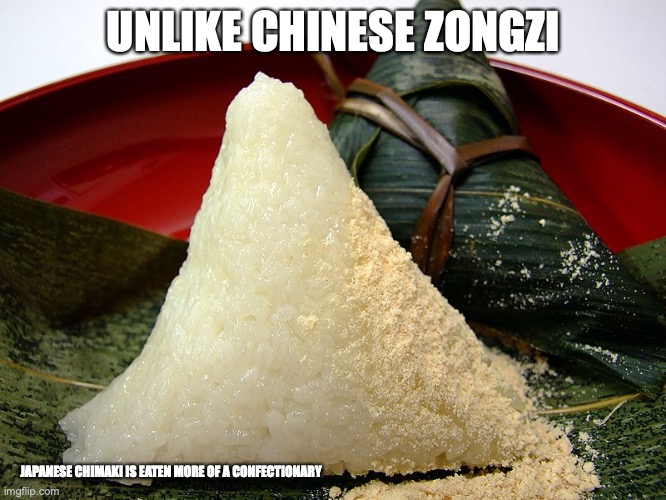 Chimaki | UNLIKE CHINESE ZONGZI; JAPANESE CHIMAKI IS EATEN MORE OF A CONFECTIONARY | image tagged in food,memes | made w/ Imgflip meme maker