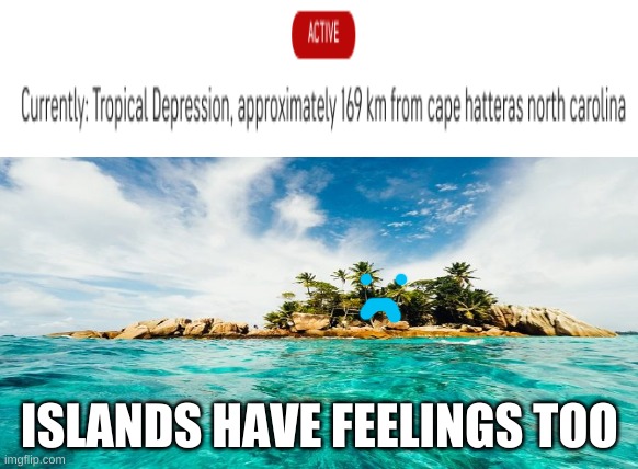 Poor deserted island....... | ISLANDS HAVE FEELINGS TOO | image tagged in meme,memes,poor guy | made w/ Imgflip meme maker