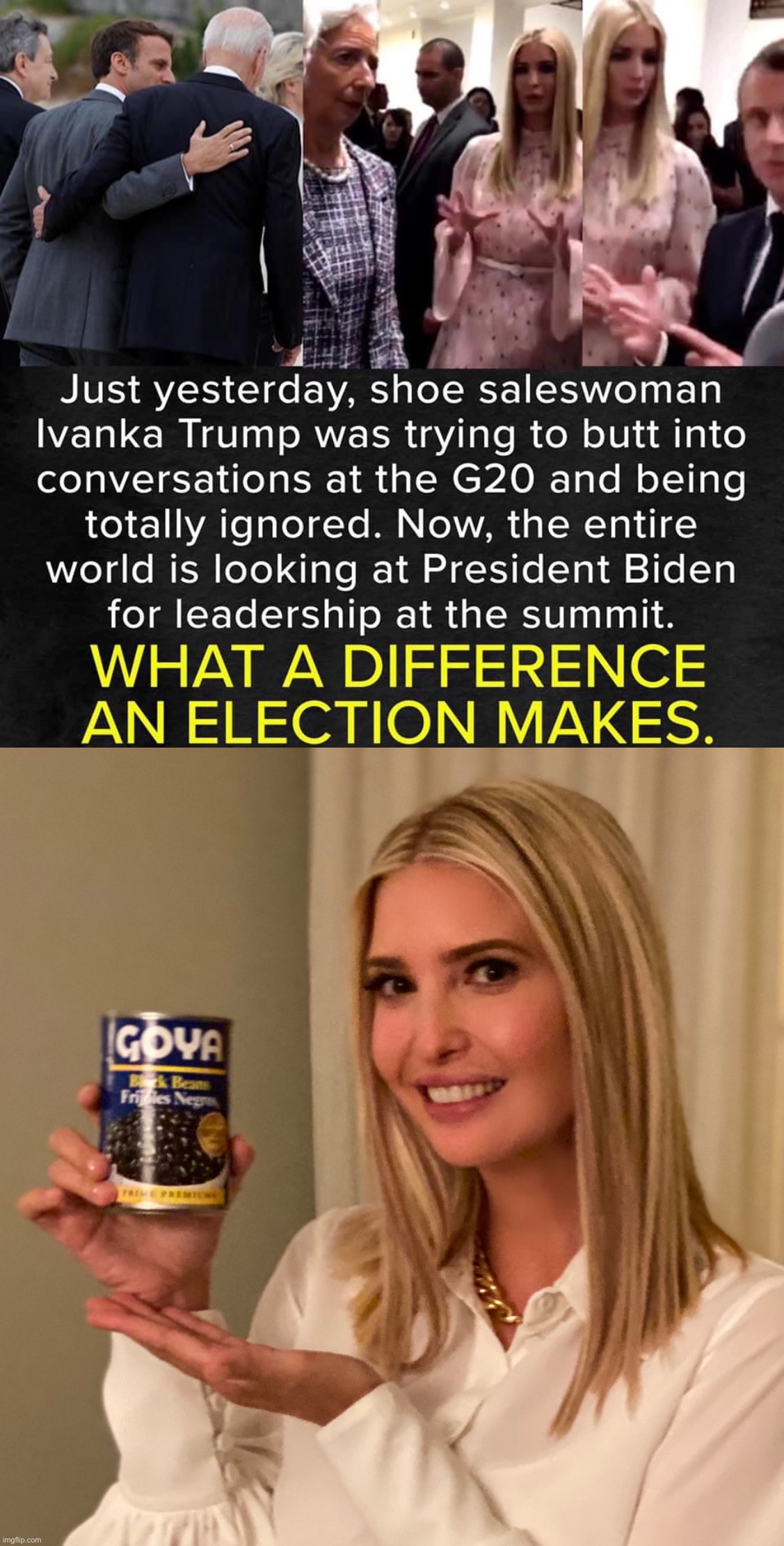 oh it’s beautiful | image tagged in ivanka trump at g-20,if it's goya,ivanka trump,ivanka,trump,cancelled | made w/ Imgflip meme maker