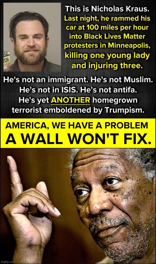 image tagged in maga vehicular terrorist,morgan freeman this hq | made w/ Imgflip meme maker