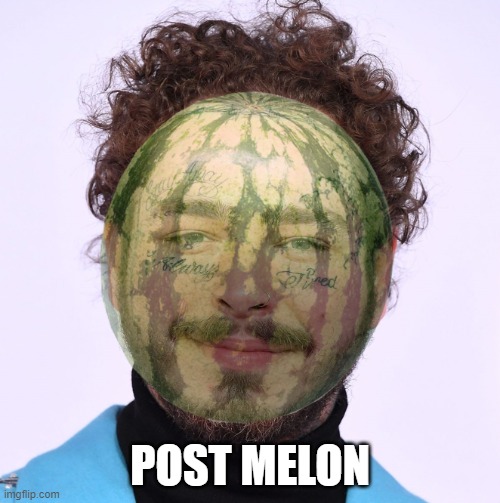 Water-Malone |  POST MELON | image tagged in post malone,memes,rappers,music,funny memes,your mom | made w/ Imgflip meme maker