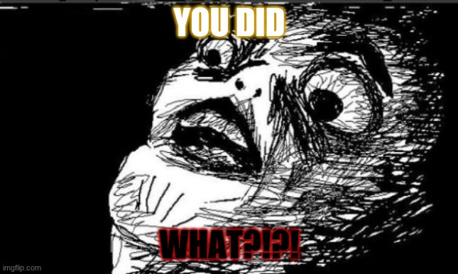 Gasp Rage Face Meme | YOU DID WHAT?!?! | image tagged in memes,gasp rage face | made w/ Imgflip meme maker