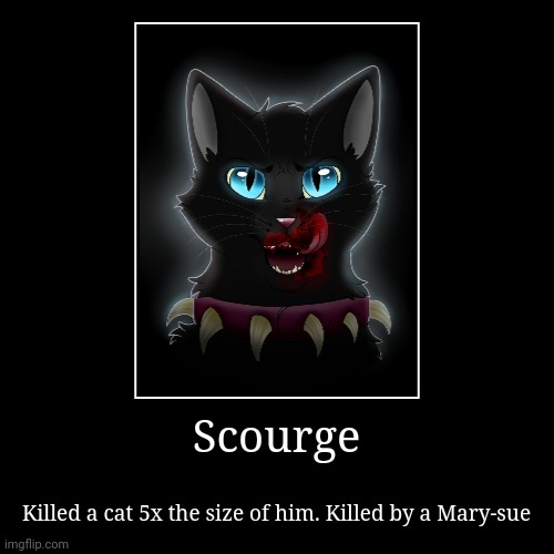 Scourge | image tagged in funny,demotivationals,cat | made w/ Imgflip demotivational maker