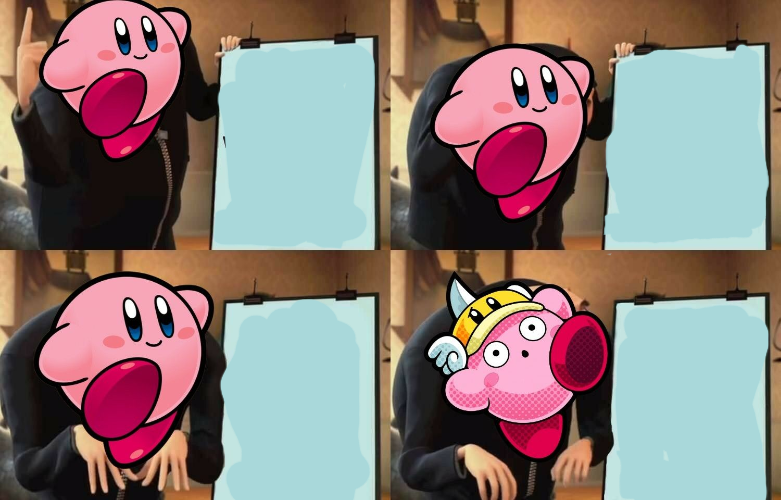 Kirby gru meme Blank Meme Template