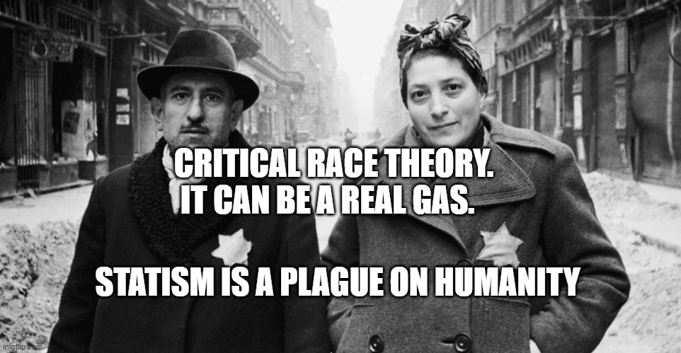 Holocaust | CRITICAL RACE THEORY. IT CAN BE A REAL GAS. STATISM IS A PLAGUE ON HUMANITY | image tagged in holocaust | made w/ Imgflip meme maker
