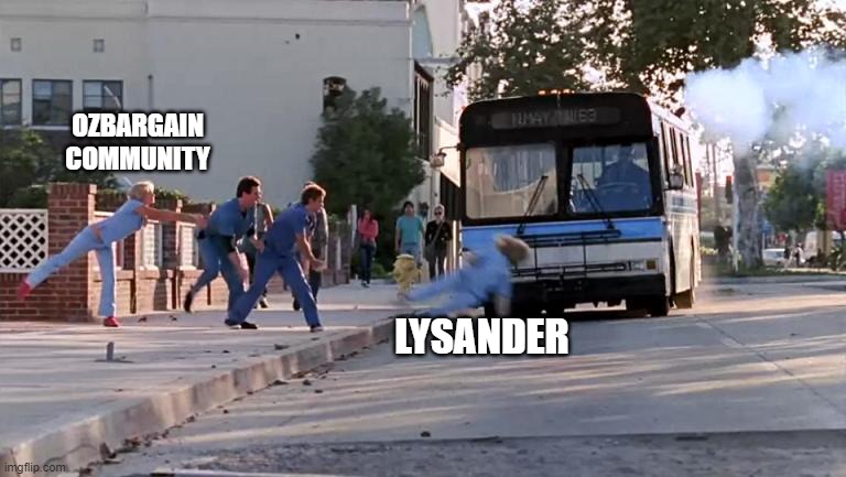 Thrown Under The Bus | OZBARGAIN
COMMUNITY; LYSANDER | image tagged in thrown under the bus | made w/ Imgflip meme maker