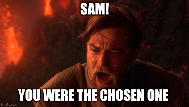 Sam You Were The Choosen One | SAM! YOU WERE THE CHOSEN ONE | image tagged in memes,you were the chosen one star wars | made w/ Imgflip meme maker