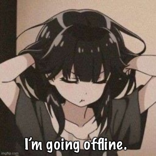 Angy anime girl | I’m going offline. | image tagged in angy anime girl | made w/ Imgflip meme maker