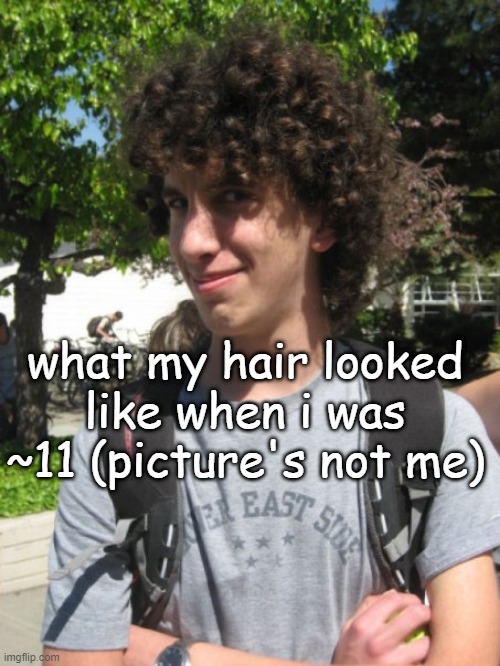 it was big and stupid cus i never combed it | what my hair looked like when i was ~11 (picture's not me) | made w/ Imgflip meme maker