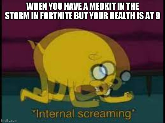 yep | WHEN YOU HAVE A MEDKIT IN THE STORM IN FORTNITE BUT YOUR HEALTH IS AT 9 | image tagged in relatable,fortnite,video games | made w/ Imgflip meme maker