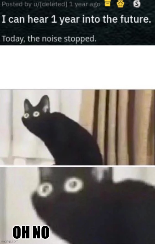 Well. Godbye everyone! | OH NO | image tagged in oh no black cat,the end is near,memes | made w/ Imgflip meme maker