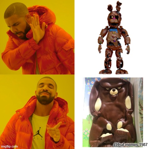 Drake Hotline Bling Meme | @fnaf.memes.1987 | image tagged in memes,drake hotline bling | made w/ Imgflip meme maker