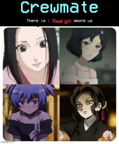 Boys look like girl, girl looks like boy. What's next, get looks straight | image tagged in there is 1 imposter among us,there is one impostor among us,anime | made w/ Imgflip meme maker