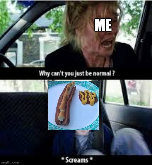 Why cant you just be normal? | ME | image tagged in why cant you just be normal | made w/ Imgflip meme maker