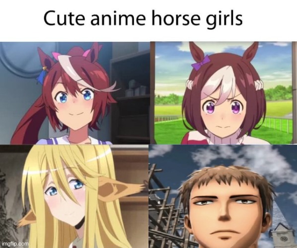 hroses | image tagged in horse,aot,anime | made w/ Imgflip meme maker