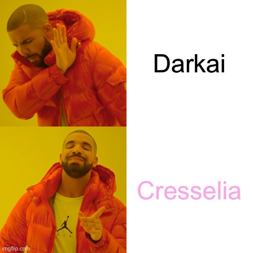 Drake Hotline Bling | Darkai; Cresselia | image tagged in memes,drake hotline bling | made w/ Imgflip meme maker