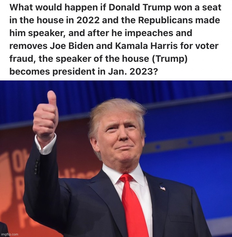What do you think of this scenario? | image tagged in donald trump house speaker,donald trump approves | made w/ Imgflip meme maker