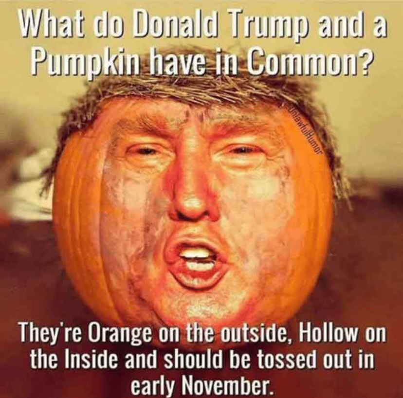 High Quality Donald Trump pumpkin Blank Meme Template