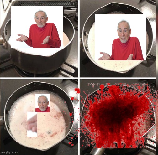 Guess I’ll die guy falls into boiling pot | image tagged in hey kid i don't have much time | made w/ Imgflip meme maker